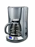 Russell Hobbs Macchina caffè Americano, Timer Programmabile, Mantieni in caldo, Filtro removibile, Spegnimento automatico, 1100 W, 1.25 Litri, 10 tazze, Inspire Grigio 24393-56 [Esclusiva Amazon]