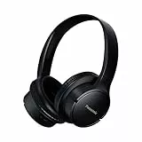 Panasonic RB-HF520BE-K Cuffie Wireless a Padiglione, Bluetooth, Over Ear, Bassi Potenti, con Assistente Vocale, Ricarica Rapida, Nero