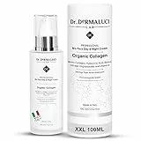 Crema Viso Idratante Bio Collagene Marino 100ml, Retinolo, Acido Ialuronico, Vitamina C+E, Oligopeptidi, Aloe Vera, Olio di Jojoba | Biologico/Antirughe | Illuminante/Naturale | Giorno/Notte | Italia