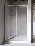 Yellowshop - Box Cabina Doccia Bagno Porta a Nicchia Ante Scorrevoli in Cristallo Temperato 6mm Trasparente o Puntinato Misure Cm 130 140 150 160 170 (Cm 140 (da 139 fino a 143), Trasparente)