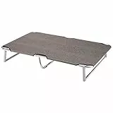 Ferplast Lettino per Cane, Cuccia Cane, Brandina pieghevole per cani DREAM 115, solida struttura in alluminio, Telo in tessuto, 119 x 79 x h 18 cm Tortora