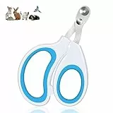 Alyvisun Tagliaunghie Gatto, Professionisti Tagliaunghie Cani con Foro di Posizionamento, per Conigli, Porcellini D'india, Uccelli, Cuccioli, Gattini e Altri Animali Piccola Taglia(Bianco Blu)