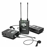 SYNCO WMic T2 Microfono-Lavalier-Wireless-UHF-Sistema 96 Canale, 120m Gamma di Lavoro, Modalità LCF e Monitoraggio in Tempo Reale, Adatto per Riprese Video DSLR e Videocamera