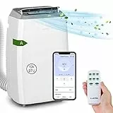Klarstein Condizionatore Portatile 4 in 1, Condizionatore Deumidificatore Portatile Classe A, Aria Condizionata 12000 BTU/3,5kW, Climatizzatore Portatile Smart con Night Mode, Timer e Telecomando