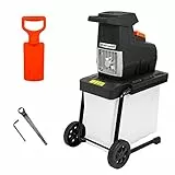 Trituratore elettrico a rulli DELTAFOX - cesto di raccolta integrato da 60 litri - cippatrice - trituratore da giardino - 2800 W di potenza - pressino - alimentazione automatica - rami fino a 44 mm