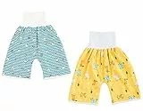AOOPOO 2 Pezzi Gonne Pannolini per Bambini Pannolini Pantaloni Vasino per Bambini Vasino per Ragazzi Ragazze Pantaloni Assorbenti Impermeabili per Bambini Pantaloni per Vasino 0 Anni - 8 Anni