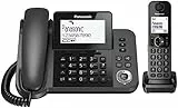 Panasonic Telefono a Filo e Cordless DECT, Nero