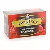 Twinings Tè Nero Aromatizzato ai Quattro Frutti Rossi, Gusto Morbido, Confezione da 20 Filtri
