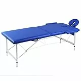 Wakects Lettino Massaggio Pieghevole, Tavolo da Massaggio Professionale Portatile 2 Zone con Telaio Alluminio, Panca per Massaggi Regolabile in Altezza, Capacità di Carico 150KG