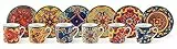 Excelsa , Porcellana, Set 6 tazzine da caffè Trinacria con piattino, multicolore