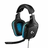 Logitech G432 Cuffie Gaming Cablate, Audio Surround 7.1, DTS: x 2.0, Driver 50 mm, ‎Jack USB 3.5 mm, Microfono Flip-to-Mute, Leggere, PC/Mac/Xbox One/PS4/Nintendo ‎Switch, Nero/Blu