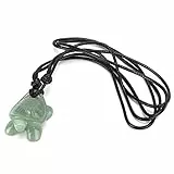 Hapivida Pietra di Quarzo Naturale Guarigione Reiki Collana con Ciondolo in Pietra preziosa di Cristallo Carino Regalo di Pietra a Forma di Tartaruga scolpita per Gioielli da Donna