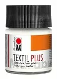Marabu Textil Plus - Flacone di Colore per Stoffa, 50 ml, Colore: Bianco