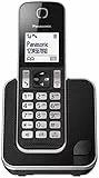 Panasonic KX-TGD310JTB Telefono Cordless Digitale Singolo, LCD Monocromatico Bianco, Schermo e Tasti Retroilluminati, Suoneria Polifonica, Blocco chiamate Indesiderate, Nero