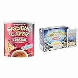 Crastan Ginseng e Caffe Preparato Solubile per Bevanda, 200g & Camomilla Solubile con Melatonina, senza Zuccheri Aggiunti, 16 Bustine, 64 G