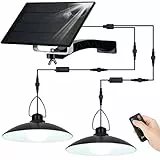 ENCOFT Lampadario Solare Esterno con Telecomando Lampada a Sospensione 40 LED Impermeabile IP65 Illuminazione Solare Separabile 3M per Giardino Balcone Campeggio, 2 Luce Bianco Freddo 6500K