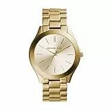 Michael Kors Orologio Slim Runway da donna, movimento a tre lancette, cassa in acciaio inossidabile dorata da 42 mm con bracciale in acciaio inossidabile, MK3179