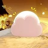 Laliled Luce Notturna Bambini Neonati, Luci Notturne a Nuvola Bianca LED Lampada da Comodino Notte Luci 4 Livelli e Ricaricabile da Cavo USB con un Cinturino Portatile in Silicone (Rosa)