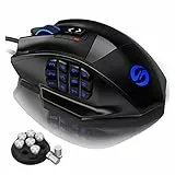 Utechsmart, mouse da gaming, Venus 16400 DPI, laser MMO Venus(Black)