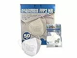 Fas Medical Device Protection - 50 Mascherine FFP2 Bianche, Mascherine con Filtro BFE  95%, Anallergiche, Comode e Ultra resistenti, Certificate CE 100% Made in Italy, Confezionate Singolarmente