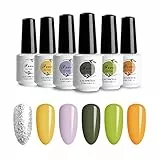 Lacomchir Gel Unghie Colorati-Semipermanente Unghie per Unghie 6 Colori X 8ml Soak off LED Smalti Semipermanenti Professionali Gel Nail Polish Manicure in Fall