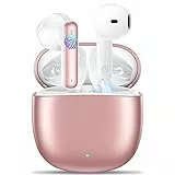 Cuffie Bluetooth, Auricolari Bluetooth 5.3 con 4 HD Microfono, ENC Riduzione del Rumore, 2023 Cuffie Wireless In Ear 36 Ore di Riproduzione, Ricarica Rápida, IPX6 Impermeabile per iOS Android (Rosa)