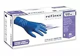 Reflexx R98 Guanti in Lattice ad Alta Resistenza, Senza Polvere, Taglia M, Blu (Confezione da 50 Pezzi)