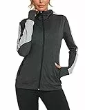 Wayleb Felpe Donna con Cappuccio e Zip Leggero Traspirante Giacca Sportiva Slim Fit ad Asciugatura Rapida per Fitness Jogging Yoga