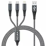 SIZUKA Multi Cavo di Ricarica, Cavo USB [1.2M] 3 in 1 Multiplo Cavetto Micro USB Tipo C Lightning Nylon Intrecciato Cavo di Ricarica USB per iPhone,Samsung Galaxy,Huawei,Google Pixel,Honor,Xiaomi