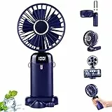 JOPHEK Mini Ventilatore, Ventilatore Portatile A Batteria Ventilatore USB Neck Fan 5000mAh, Con Tavoletta per Aromaterapia e Cordino (Blue)