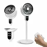 SNAG Ventilatore a Piantana Silenzioso con Telecomando e Timer Potente motore Display Digitale Touch Basso Consumo 50W Pale Aerodinamiche Oscillazione 65° Inclinazione 90° Rotazione Verticale