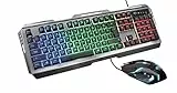 Trust Gaming GXT 845 Tural Kit Tastiera e Mouse USB, QWERTY Italiano, Illuminazione LED, Anti-Ghosting, 12 Tasti Multimediali, 6 Pulsanti, per PC, Computer, Laptop, Giochi