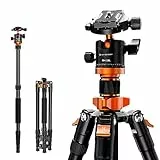 K&F Concept Treppiede Fotocamera Reflex, 175CM da Viaggio Alluminio, con Monopiede, Professionale con 360° Testa a Sfera Piastra Sgancio Rapido K255A4(TM2515M1)