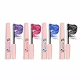 Holzsammlung 4 colori mascara, mascara in fibra colorata affascinante mascara,waterproof,volumizzante e incurvante,trucco occhi a lunga durata