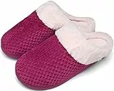 Mishansha Pantofole Donna Invernali Home Scarpe Memory Foam Caldo Comode Antiscivolo Casa Ciabatte per Interno e Esterno,Rosso Rosa 38/39