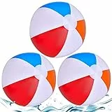 Lubibi Palloni da Spiaggia Gonfiabili,3 Pezzi Palla Gonfiabile Mare per Feste in Piscina,Giocattoli da Bagno Palloni per Bambini Giocattoli per Feste All'Aperto in Piscina in Spiaggia Estiva