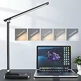One Fire Lampada da Scrivania o da Tavolo a LED, Pieghevole & Portatile, 15 Modalità di Illuminazione Protezione degli Occhi, Regolabile Studio
