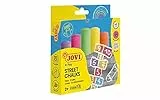 JOVI - Maxi CLASSCOLOR Gessetti stradali, Confezione da 6 Pezzi, Colori Assortiti, Non producono Polvere, Facili da Cancellare e Molto Resistenti, Senza glutine (1030)
