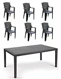 Tomaino Set 1 Tavolo + 6 sedie da Giardino in plastica