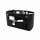 QINERSAW Organizer da Borsa Interna in Tessuto di Feltro Organizer da Borsa Donne Interno Borsa Organizer Portaoggetti per Cosmetici 25 * 15 * 10cm (Nero)