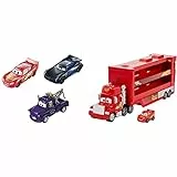 Disney Pixar Cars Saetta McQueen, Mater e Bobby Swift Cambia Colore, Confezione da 3 Cars The Movie Giocattolo per Bambini 3+Anni, GPB03 & Pixar Cars Mack Mini Racers Hauler