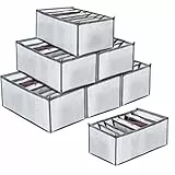 MengQiLe Organizer Armadio Salvaspazio, 7 Pezzi Contenitori Cassetti Armadio Pieghevole, Organizer per Armadio con 7 Scomparti per Jeans, Magliette, Pantaloni ecc