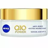 NIVEA Q10 Power Anti-Rughe Cura del Giorno + Extra Nutriente (1 x 50 ml), Trattamento viso SPF 15 arricchito con Olio di Argan Bio & Q10 naturale, Crema Giorno Pelle Secca ad Molto Secca