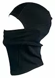 Passamontagna Termico in Lana Merino Balaclava Adulti - di Alta qualità Caldo Traspirante Anti umidità & Resistente al Vento. Adatto per Inverno & Estate per Ciclismo Moto Sci ECC. (Nero)
