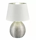 Reality Leuchten r50631089 Luxor, lampada da tavolo, Ceramica, E27, Argento, 24 x 24 x 35 cm