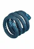Breil, Collezione New Snake, Anello da Donna in Acciaio Colorato Blu IP, Leggero e Flessibile, da Modellare Intorno al Dito, Tonalità Blu Limited Edition, Lunghezza 20 cm
