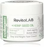 RevitaLAB Day and Night Collagen Anti-Aging Moisturiser, enriched with Hyaluronic Acid, Matrixyl® 3000, Hemp Seed Oil, and a UVA/UVB Filter for Ages 60 - 75, 50 ml (multipack)