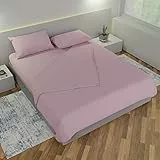 Leonardo Home - completo matrimoniale da Letto 100% puro cotone - compreso nel completo 1 lenzuolo - 2 federe per cuscini standard - 1 sotto con angoli - prodotto 100% MADE IN ITALY