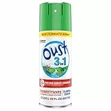 Oust 3 in 1 Spray Elimina Odori Disinfettante per Tessuti d'Arredo e Superfici, Uccide il 99,9% dei Batteri, 1 Confezione da 400ml