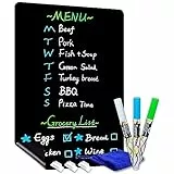 CUHIOY Lavagna Magnetica per Frigorifero,Cucina Menu Lista Spesa Pianificare, Settimanale Piano Promemoria Memo, Bambini Lavagnetta Magnetica Cancellabile a Secco (1Pack Lavagna Magnetica Nero)
